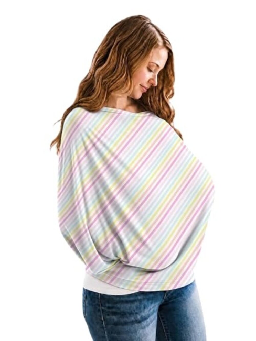 Copper Pearl Multi-Use Nursing Cover - Lucky Rainbow Pastel - Car Seat Stroller
